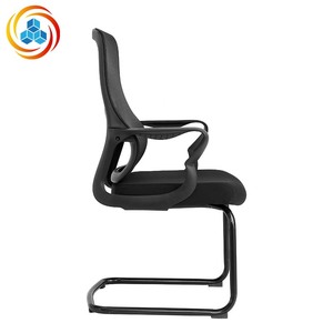 Chaise de bureau ergonomique à dossier mi-haut en maille avec base cantilever – Soutien lombaire moderne pour bureau à domicile, salle de réunion, réception, pliable - Product Image 2