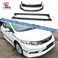 Kit de Carrocería Completo de Venta Directa de Fábrica, Material ABS, Lip Delantero, Difusor Trasero y Faldones Laterales para Honda Civic 2012 2013