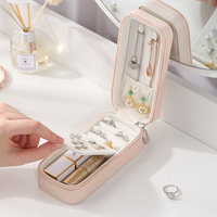 Boîte à bijoux portable de voyage en cuir PU de luxe miniature avec fermeture éclair – Vente en gros