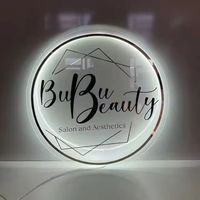 Éclairage LED pour salon de beauté Logo rétro-éclairé personnalisé Enseignes personnalisées pour logo d'entreprise Panneau commercial en métal léger Illuminate 3d Logo Sign