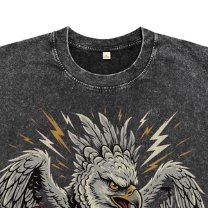 <b>Men's</b> Custom Pattern Print Cotton Outdoor Street T-Shirt Acid Wash Garment Dye Short Sleeve O-Neck Tees Hot Supplier Wholesale - Product Image 3