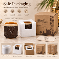 Tasse à café en céramique arabe de 190 ml, tasse à thé en porcelaine embossée du Moyen-Orient, logo personnalisé en couleur pour café, hôtel, restaurant