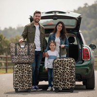 La nouvelle valise imprimé léopard ABS + PC de haute qualité avec sac à bagages et sac de lavage convient aux voyages de grande capacité