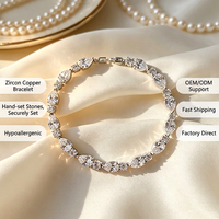Pulseras de Lujo de Moda, Brazaletes Bohemios de Cobre, Pulsera de Tenis para Mujer con Cierre de Zirconia, Joyería al por Mayor Yiwu