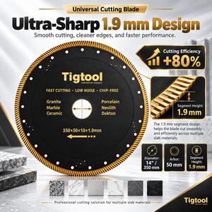 Disco de Corte de Diamante Superfino con Borde Liso de 300/350 mm para Losas de Porcelana de Gran Formato Dekton, Cerámica <span class=keywords><strong>Neolith</strong></span> y Laminam - Product Image 3