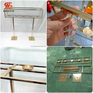 SMOOTH Wedding Gold <b>Clear</b> Acrylic Tassel Centerpiece Candle Holder Stand For Wedding <b>Table</b> Decorative Props - Product Image 3