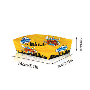Huancai 24 PCS Hero Party Favor Jetable Papier Alimentaire Plateau De Service Snack Plateaux Papier Alimentaire Bateaux pour Enfants Fête D'anniversaire Fournitures - Product Image 4