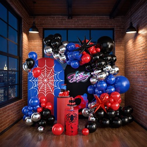 Arco di <span class=keywords><strong>Palloncini</strong></span> Personalizzato Spesso e Resistente, Tema <span class=keywords><strong>Ragno</strong></span> Nero, Rosso e Blu, <span class=keywords><strong>con</strong></span> <span class=keywords><strong>Palloncini</strong></span> in Foil e Lattice a Tema Supereroi - Product Image 5
