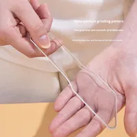 Lima de pies manual ecológica de vidrio nano con mango de plástico, grano 80 #   Almohadilla de papel de lija modelo FF0055 para el cuidado de pedicura