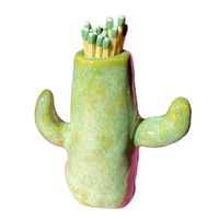 Porte-bâton en forme de plante en céramique, fait à la main, en argile, cactus
