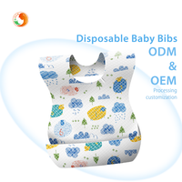 Napperons d'alimentation en tissu non tissé imperméable et jetable à impression personnalisée en Offre Spéciale bavoir pour bébé