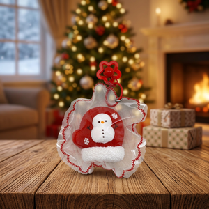Porte-clés pendentif Squishy en forme de chaussette de Noël mignonne et douce, anti-stress, pour collection - Product Image 1