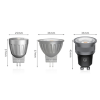 Mini ampoule de projecteur LED 2.5W MR8 12V 25mm lampe GU4 avec corps en aluminium Triac Dimmable faisceau de 36 degrés pour l'éclairage de la chambre intérieure