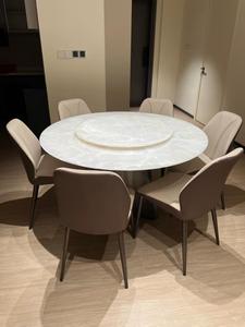 Mesa de comedor redonda de mármol de lujo con luz moderna con <span class=keywords><strong>Lazy</strong></span> <span class=keywords><strong>Susan</strong></span>, muebles creativos para el hogar para comedor - Product Image 5