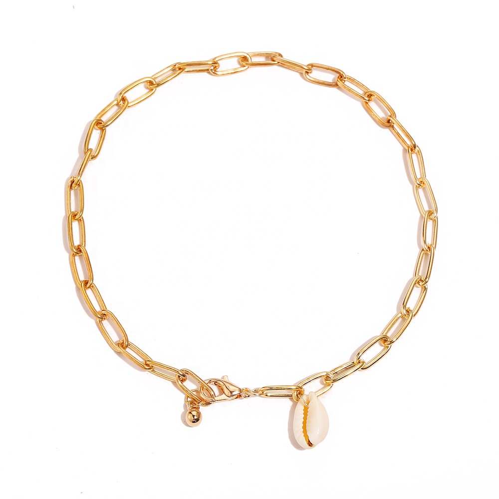 2019 Fashion New Design Foot Chain Girls Beach Barefoot Jewelry Vintage Gold Color Shell Anklet for Ladies KAA176