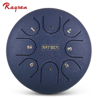 6 Inch 8 Notes Steel Tongue Drum C5-major Percussion Instrument Raysen LHG8-6 Wholesale with Mallets & Bag