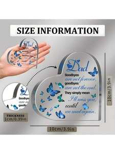 <span class=keywords><strong>Plaque</strong></span> commémorative en forme <span class=keywords><strong>de</strong></span> coeur en acrylique, signe <span class=keywords><strong>de</strong></span> condoléance avec motif, cadeau <span class=keywords><strong>de</strong></span> souvenir <span class=keywords><strong>de</strong></span> deuil pour Thanksgiving et Noël, B - Product Image 2