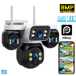 Cámara <span class=keywords><strong>de</strong></span> Seguridad Solar 4G <span class=keywords><strong>de</strong></span> 8MP, 4 Lentes, 12X PTZ, 16W <span class=keywords><strong>de</strong></span> Bajo Consumo, AOV, Inalámbrica para Exteriores, Compatible con HiEasy, IP66, a Todo Color - Product Image 1