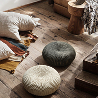 Cojín de Suelo Tejido con Cuerda de Algodón - Estilo Tatami Hecho a Mano para Balcón, Ventanal, Muebles de Exterior y Decoración de Madera para Sala de Estar
