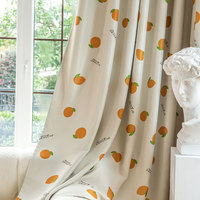 Tela de Cortina Estampada 100% Poliéster, Diseño de Frutas Naranjas, Cortinas Modernas Minimalistas, Tela al por Mayor