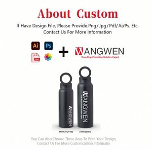 Bouteille d'eau en acier inoxydable avec logo personnalisé, 24 oz, 32 oz, support de téléphone, aimant réglable, thermos isolé avec bouteille d'eau - Product Image 2