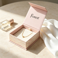 Boîtes à bijoux rigides magnétiques personnalisées Forest Packing avec logo, boîte à collier avec insert en velours, emballage cadeau de luxe, vente en gros