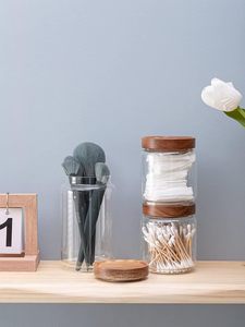 Pot de conservation alimentaire en verre borosilicate de haute qualité avec couvercles hermétiques en acacia, récipient de rangement pour la cuisine - Product Image 2