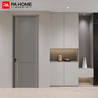 Porte intérieure en bois de chambre à coucher simple de conception moderne luxueuse de PA dernière avec le cadre en aluminium
