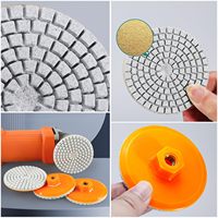Disques de polissage diamantés de 3 pouces avec base de support M10 intégrée, abrasifs pour utilisation humide/sèche, pour meuleuse d'angle et polisseuse de marbre