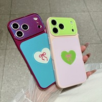 Coque de téléphone en acrylique avec design 3D Cœur Amour et Nœud Papillon pour iPhone 17 16 15 14 13 18 Pro Max, protection de l'objectif à grande fenêtre et pare-chocs