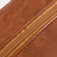 Trousse de Toilette Homme Grande Capacité en Cuir PU, Portable, avec Fermeture Éclair, pour Kit de Rasage et Rangement, Pochette de Voyage
