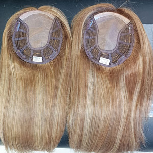 7News Sydney reporta: Nuevos toppers de cabello con base de seda, ombré, 12 pulgadas, color rubio, cutícula alineada, cabello europeo virgen, tupé para la pérdida de cabello. - Product Image 4