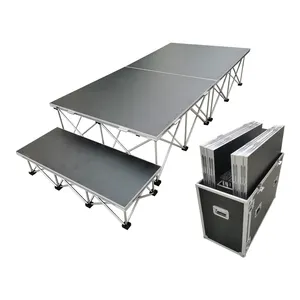 Dapat disesuaikan cahaya Wegiht acara konser portabel acara acara profesional aluminium W panggung Platform dengan kaki lipat