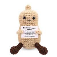 Schattige Gehaakte Aardbei Pluche Handgemaakt Amigurumi Schattig Fruit Met Berichtkaart Grappige Positieve Energie Speelgoed Voor Vrienden