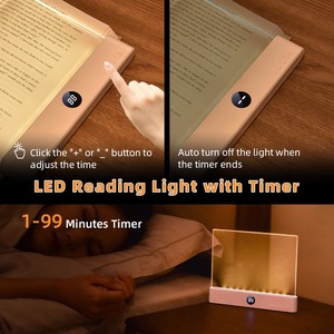 Lampe de chevet rechargeable YONGZE pour la protection des yeux, lampe de lecture LED à trois couleurs à intensité variable pour étudiants, chambre à coucher, dortoir - Product Image 3