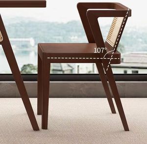 Set Tavolo da Pranzo in Legno Massello di Alta Qualità con <span class=keywords><strong>Sedie</strong></span> Salvaspazio in Legno <span class=keywords><strong>e</strong></span> Rattan - Product Image 6