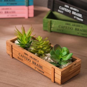 Jardinera Rectangular de Madera para Suculentas, Maceta de Madera Maciza Estilo Zakka para Interiores, con Capacidad de Carga de 3 kg - Product Image 3