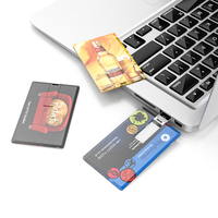 Kartu memori Flash Drive portabel tipe kartu Flash Drive harga rendah OEM 2.0 untuk hadiah perusahaan kartu Usb kustom Thumbdrive