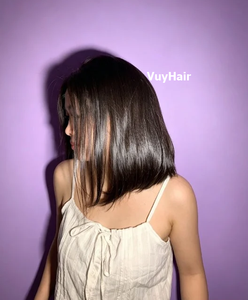 <b>Wig</b> Bob Single Donor Natural Straight Hair Virgin Human Hair 12" with <b>HD</b> <b>Lace</b> 5x5 Closure <b>Wholesale</b> - Product Image 1