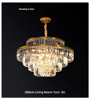 Lustre moderne en cristal k9 de luxe en or de salle de banquet de lampe suspendue de salon d'hôtel de maison d'intérieur de haute qualité