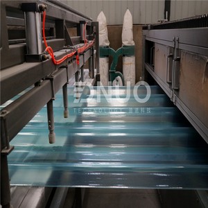 מכונת ייצור יריעות קירוי קלות טרפזואידיות מחומר פולימרי מחוזק בסיבי PRFV עם מנוע ומשאבה - Product Image 2