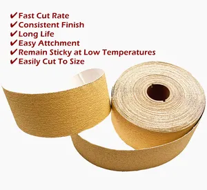 Usa Magazijn Verzending Binnen 24H Geel Schuurpapier Gecoat Aluminium Oxide Schuurpapier Roll Voor Polijsten 25yd 320 # psa