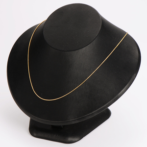 Venta al por mayor, joyería de acero inoxidable que no se deslustra, collar de cadena de hueso de serpiente redondo muy fino chapado en oro de 1mm - Product Image 5