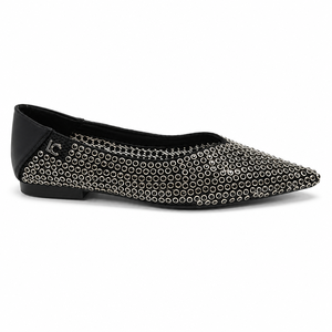 Scarpe <span class=keywords><strong>Ballerine</strong></span> Personalizzate OEM ODM da Donna con <span class=keywords><strong>Punta</strong></span> Affusolata e <span class=keywords><strong>Borchie</strong></span> Argentate per Uso Quotidiano, Ufficio e Lavoro - Product Image 2