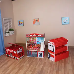 Fashion red race car kids' furniture set high quality easy assembly wooden children furniture for wholesale OEM available
