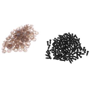 100 pezzi di plastica nera occhi di sicurezza con schienali 5MM fai da te forniture artigianali per la fabbricazione di bambole - Product Image 4