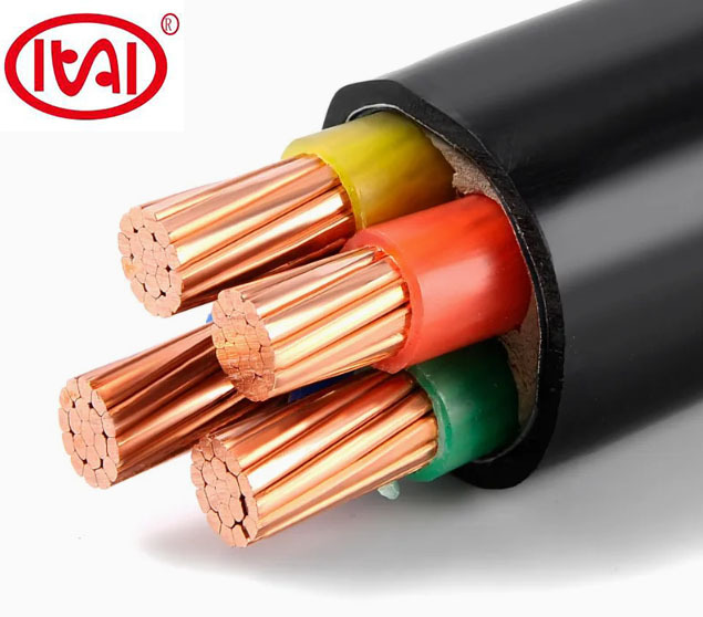 1-5 Core Industrial XLPE Insulation Stranded Copper Power Cable Flexible Medium Voltage Underground Wires PVC Jacket 0.6/1kv