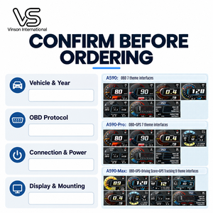 ZI AN A590 Jauge de tableau de bord numérique OBD Vérificateur de protocole de véhicule OBD2 Vente en gros - Product Image 6