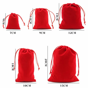 Pochette cadeau en velours, petit sac à bijoux réutilisable avec cordon de serrage, sac d'emballage promotionnel coloré pour le rangement - Product Image 6