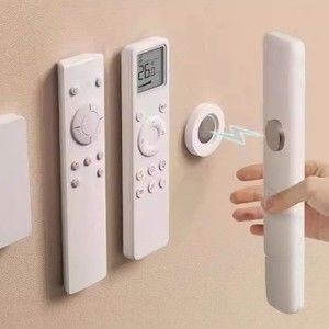 Magnetic Remote <b>Control</b> <b>Holder</b> Wall Mounted White Rectangle Detachable Storage For Behind Doors On Walls - Product Image 1
